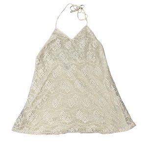 Forever 21 Halter Mini Dress Beige Size Large